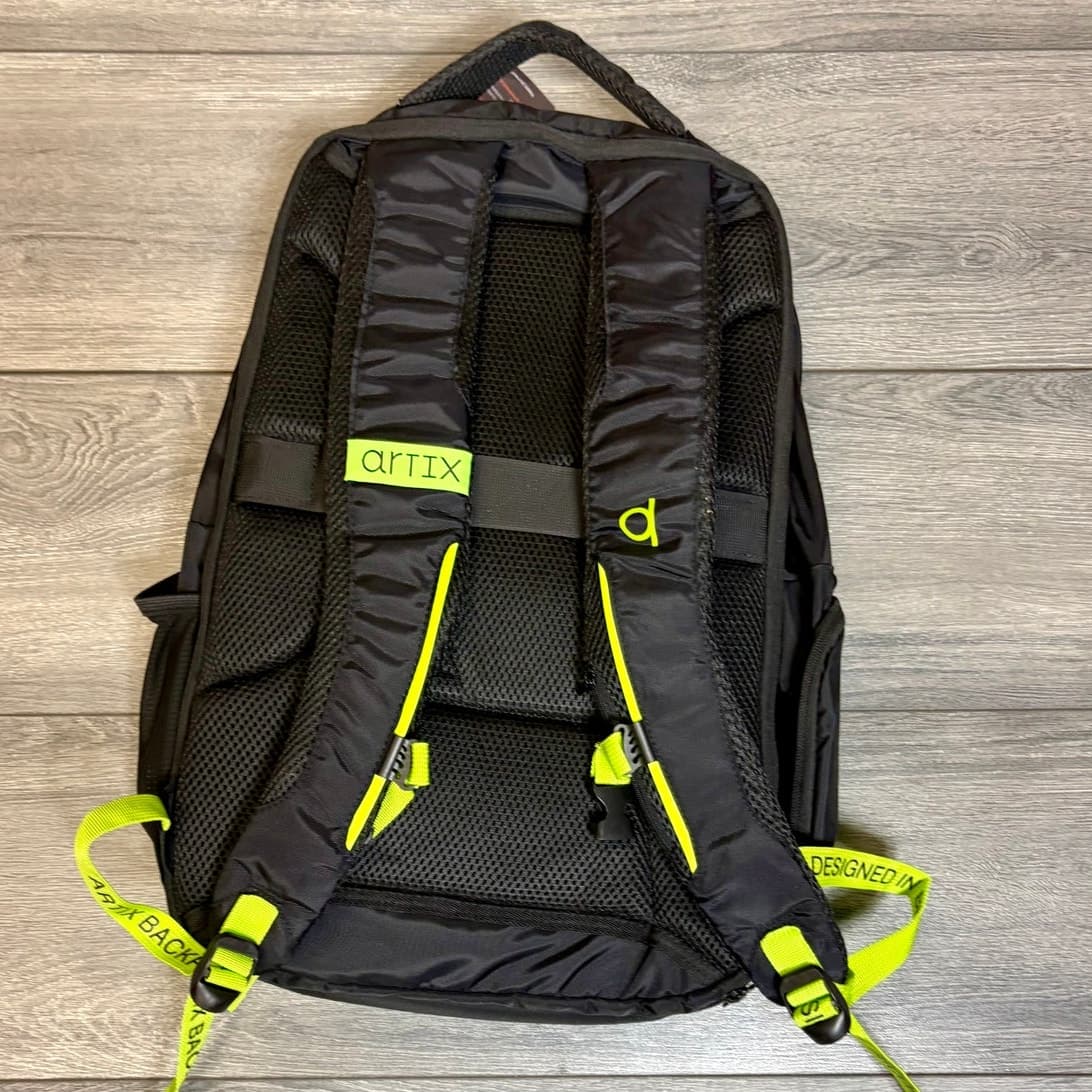 ARTIX Water-Resistant Laptop Backpack DWR Coated Nylon Multi-Storage Black - Thumbnail 3