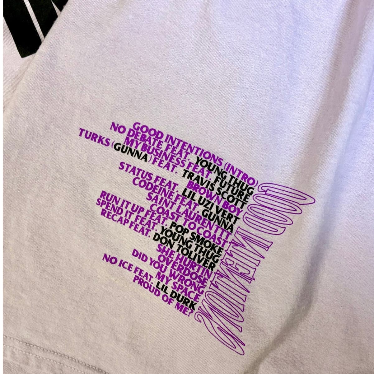 Vlone Good Intentions NAV T Shirt Size Large Lavender Dove Graphic Brand New - Thumbnail 2
