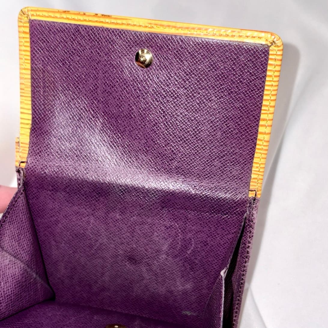 Louis Vuitton Epi Leather Wallet Yellow Purple Authentic w/ Certificate - Thumbnail 5