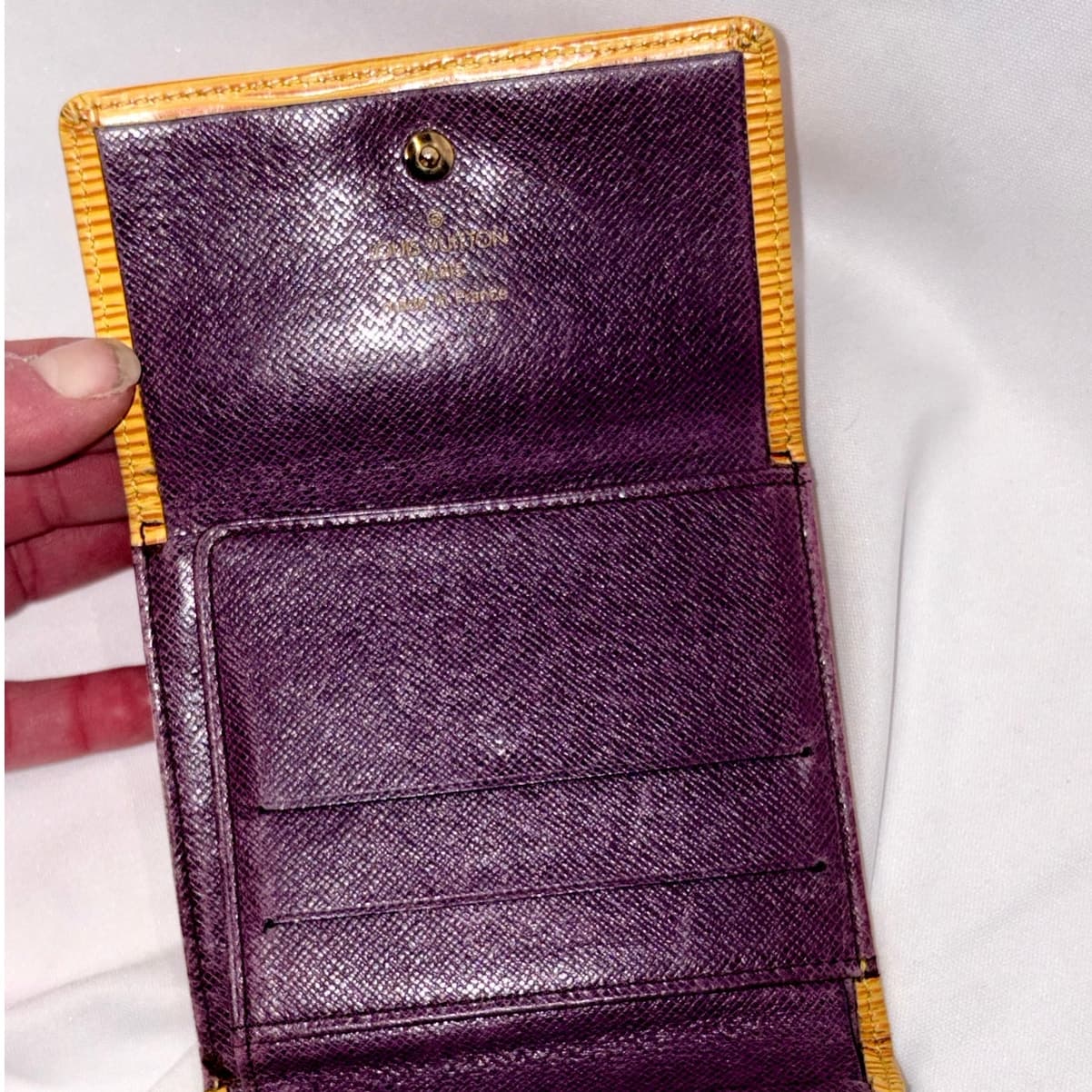 Louis Vuitton Epi Leather Wallet Yellow Purple Authentic w/ Certificate - Thumbnail 4