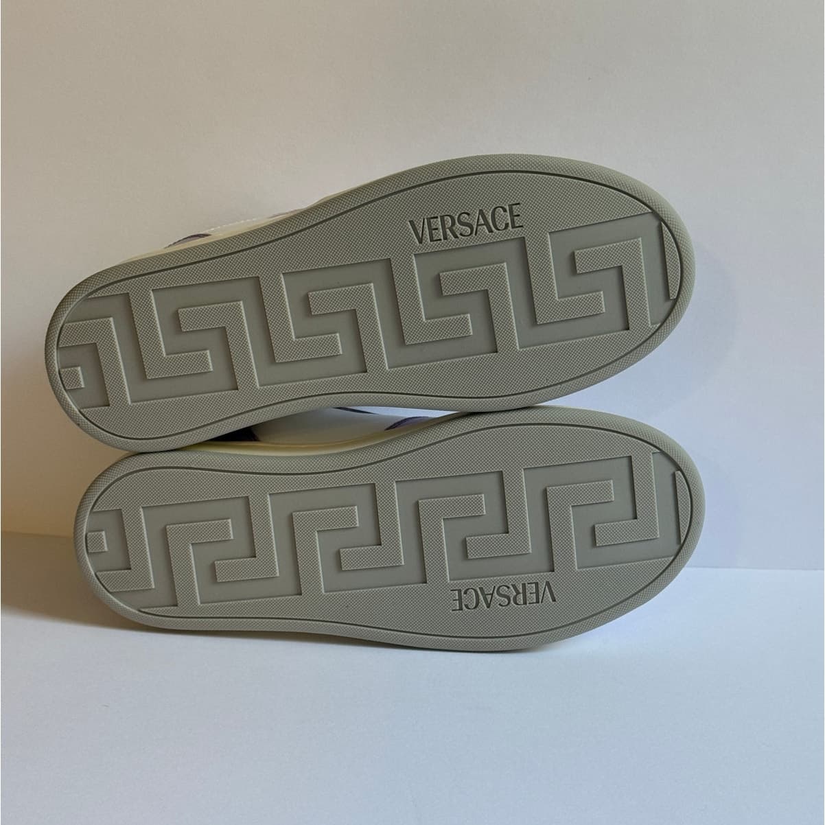 Versace Vitello Tessuto Low Sneakers Baby Violet White EU 35.5 New OG All - Thumbnail 7