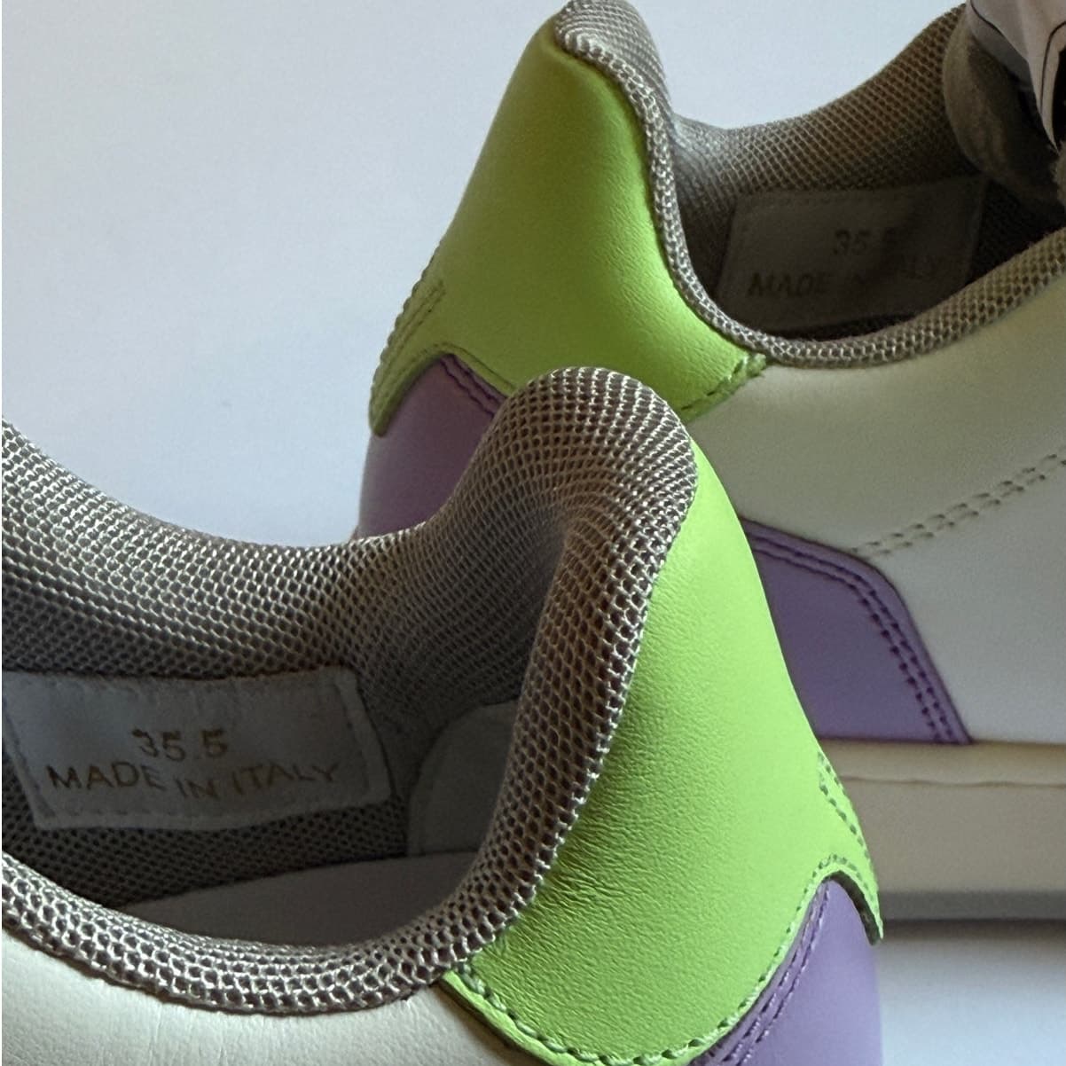 Versace Vitello Tessuto Low Sneakers Baby Violet White EU 35.5 New OG All - Thumbnail 8