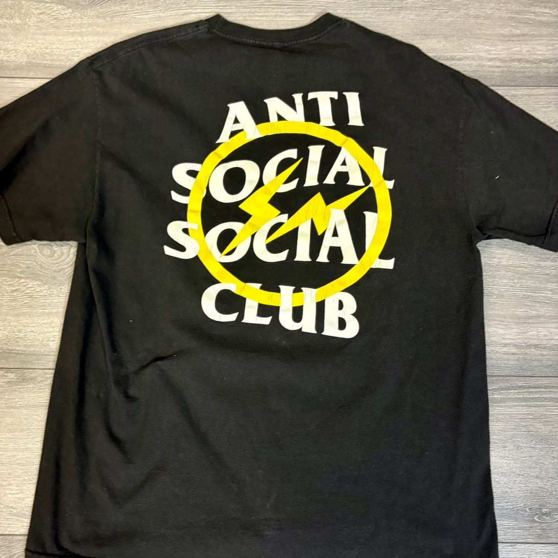 Anti Social Social Club Lightning Logo T-Shirt Black XL Authentic - Thumbnail 3
