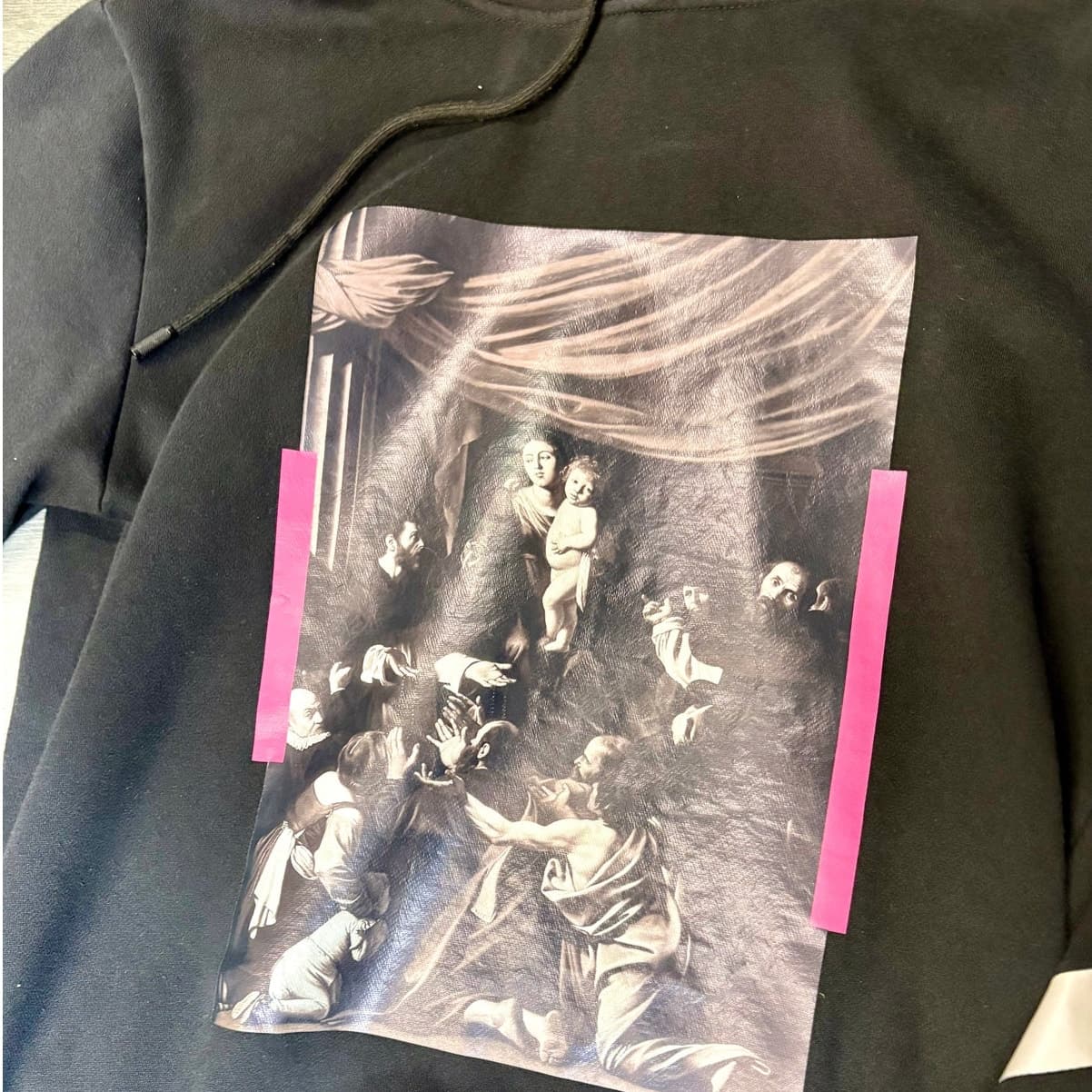 Off-White Mirror Mirror Hoodie Black Medium Virgil Abloh Diagonal Arrows - Thumbnail 2
