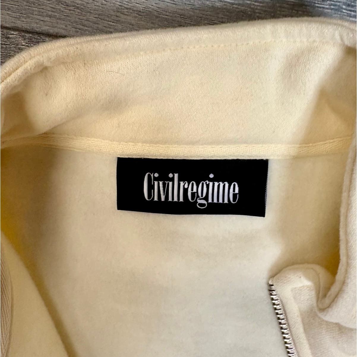 Civil Regime Quarter Zip Sweatshirt Cream Off-White Brand New Streetwear - Thumbnail 3