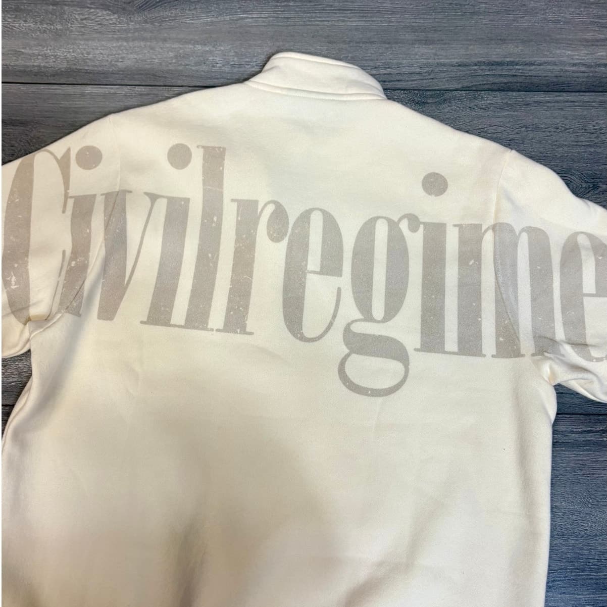 Civil Regime Quarter Zip Sweatshirt Cream Off-White Brand New Streetwear - Thumbnail 2