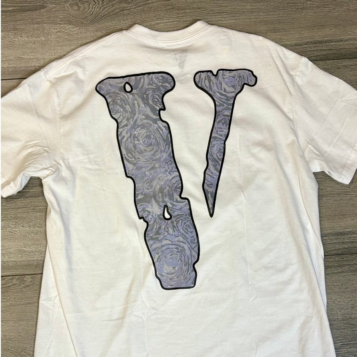 Vlone “The Woo” Pop Smoke Rose Tee (White) Size XL - Thumbnail 2