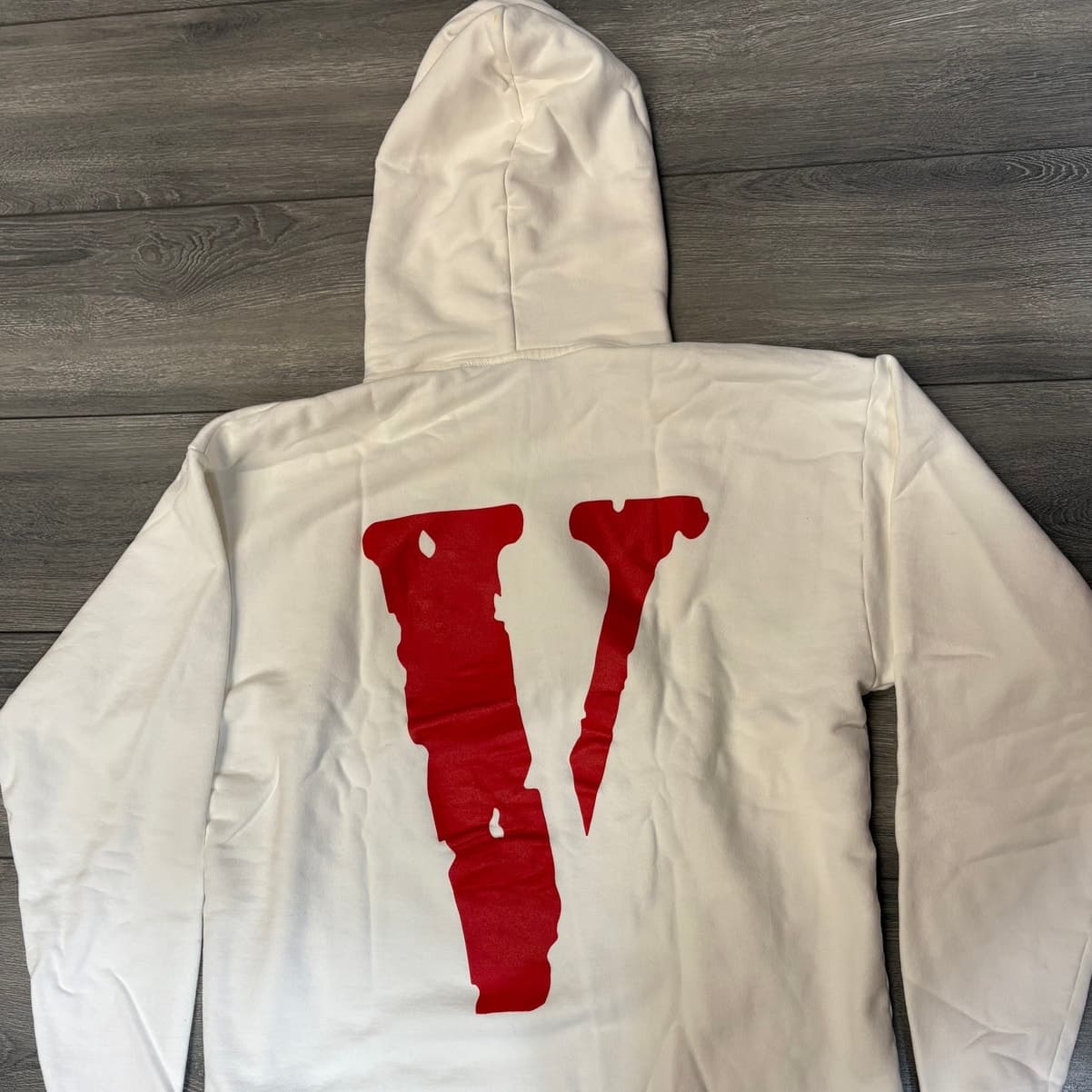 Vlone V Logo Hoodie White Red Size Medium Brand New With Tags Authentic - Thumbnail 3