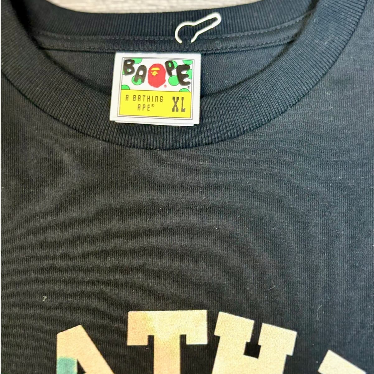 BAPE A Bathing Ape College Logo T Shirt Black Multicolor XL Mens - Thumbnail 2
