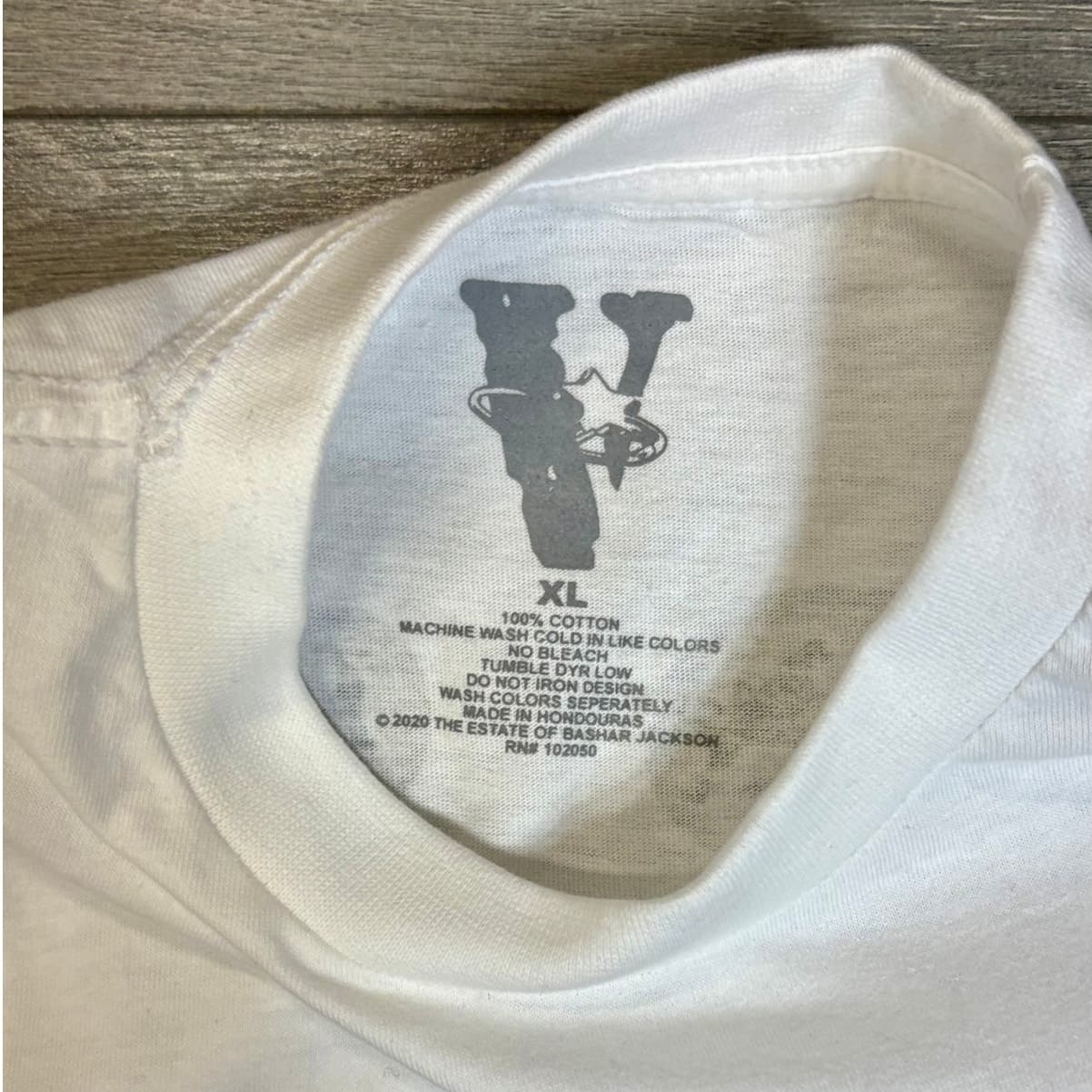 Vlone “The Woo” Pop Smoke Rose Tee (White) Size XL - Thumbnail 3