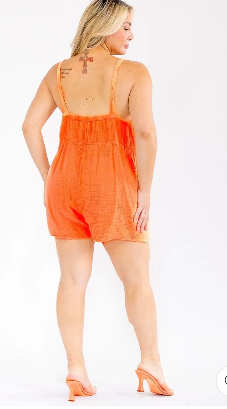 Sunset Ease Pocket Romper - 2X - Thumbnail 2