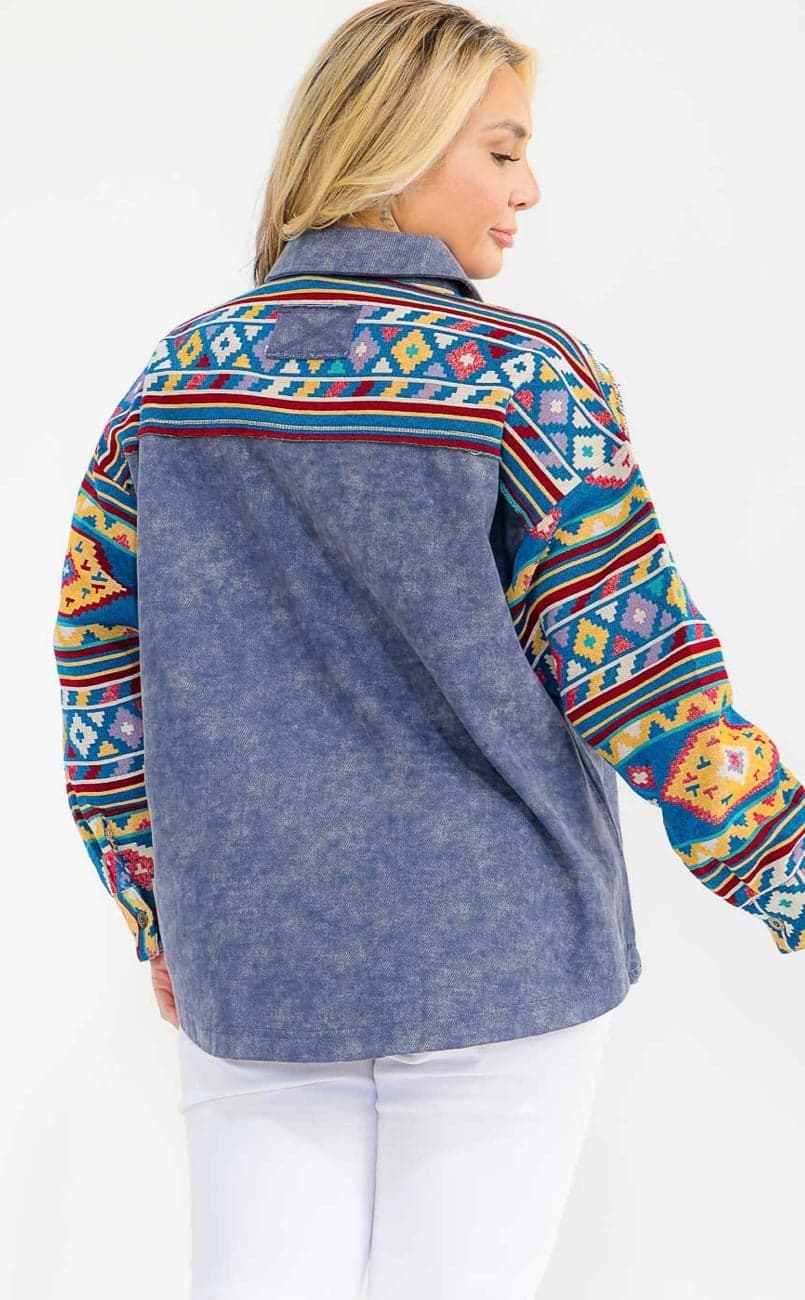 Wander Free Denim Shirt - 1X - Thumbnail 2