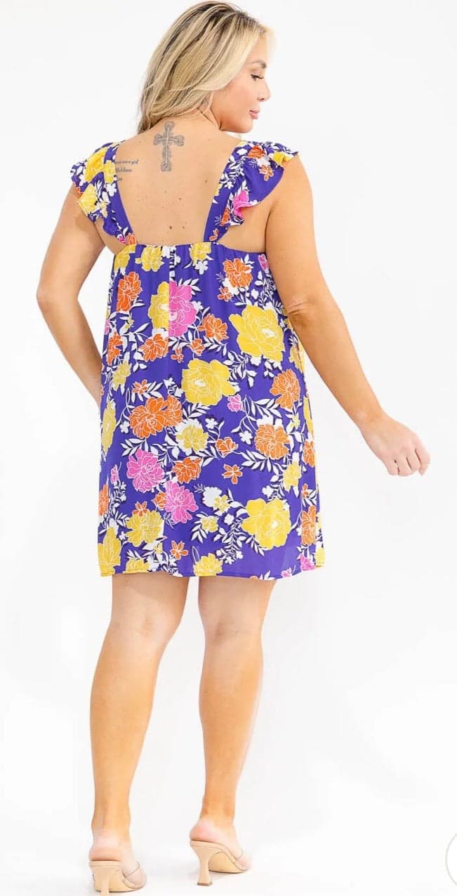 Violet Bloom Swing Dress - 1X - Thumbnail 2