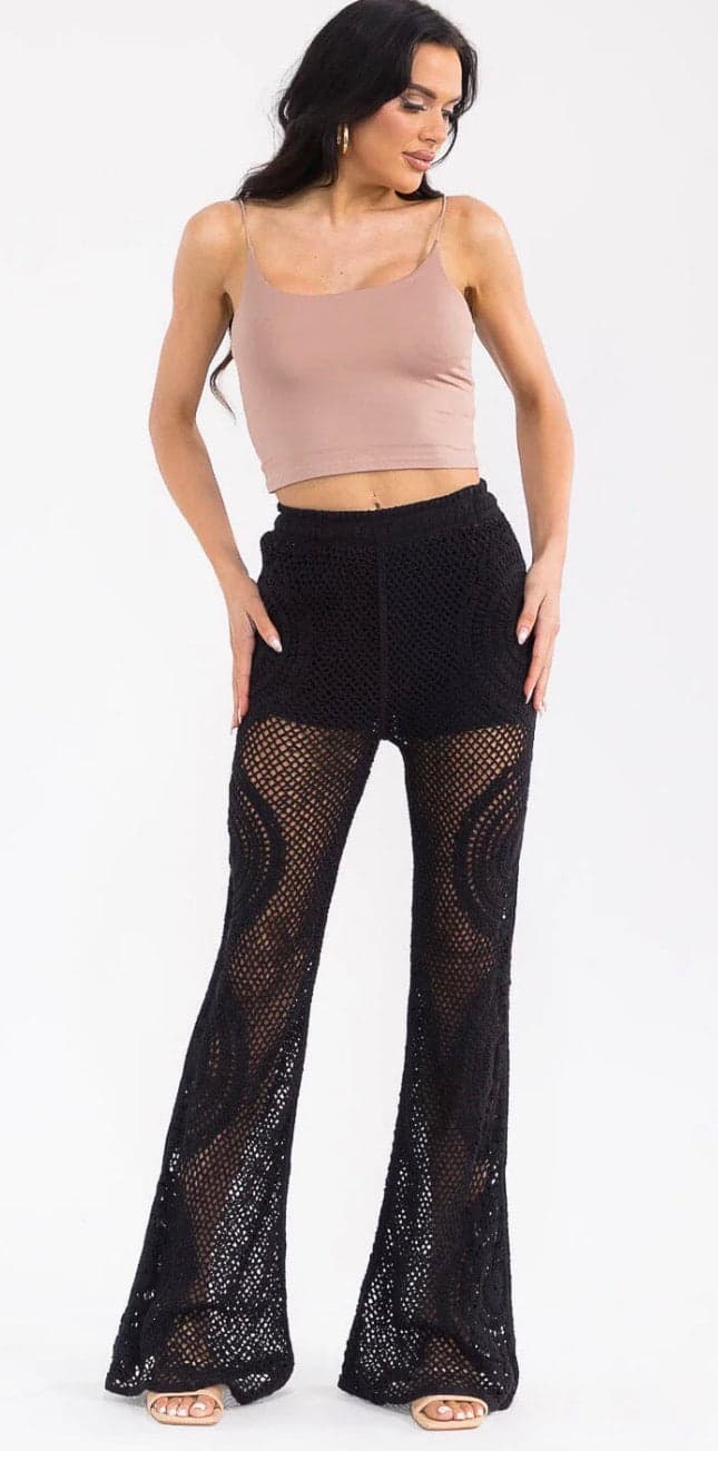 One For The Goth Baddies Crochet Pants - Medium
