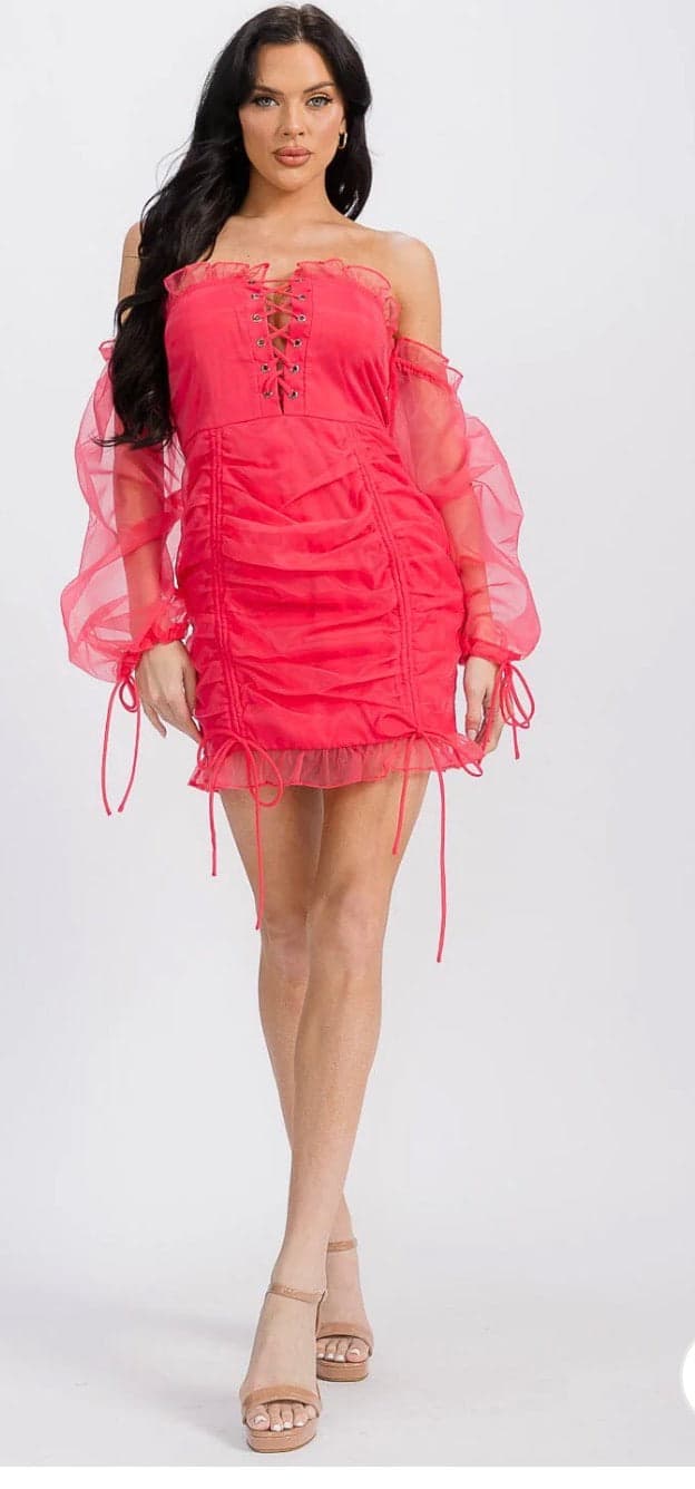 Flirt Alert Lace-Up Dress - Small