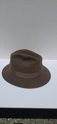 Robert Hall Men's Brown Solid Pattern Fedora Hat, Size 7 1/2 - Thumbnail 2