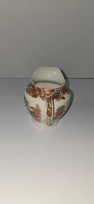 Nasco Mountain Wood-land Ceramic Creamer Brown Glossy Pottery - Thumbnail 4