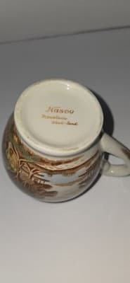 Nasco Mountain Wood-land Ceramic Creamer Brown Glossy Pottery - Thumbnail 5
