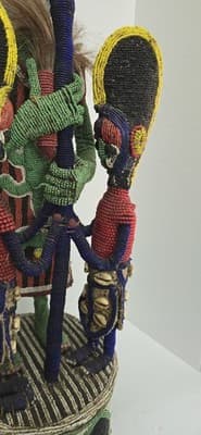 Yoruba beaded ceremonial crown altar headdress - Thumbnail 9