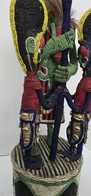 Yoruba beaded ceremonial crown altar headdress - Thumbnail 10