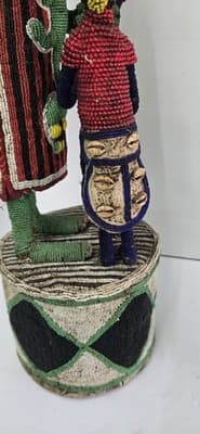 Yoruba beaded ceremonial crown altar headdress - Thumbnail 8