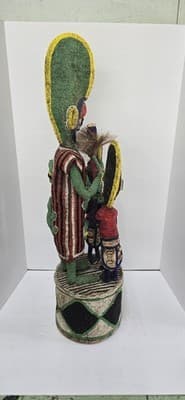 Yoruba beaded ceremonial crown altar headdress - Thumbnail 2