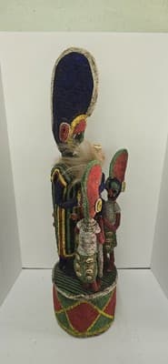 Yoruba beaded ceremonial crown altar headdress - Thumbnail 4