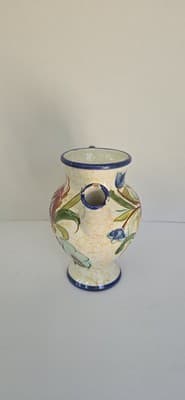 vintage Italian majolica sgraffito pottery pitcher - Thumbnail 2
