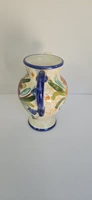 vintage Italian majolica sgraffito pottery pitcher - Thumbnail 4