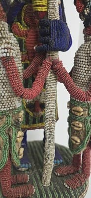 Yoruba beaded ceremonial crown altar headdress - Thumbnail 9