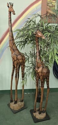 These hand-carved Olivewood Giraffes from Zimbabwe celebrate the Shona folklore - Thumbnail 5