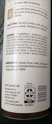 Cremo Italian Bergamot Body Spray 3.5oz 72 Hour Odor Protection NWOB New! - Thumbnail 4