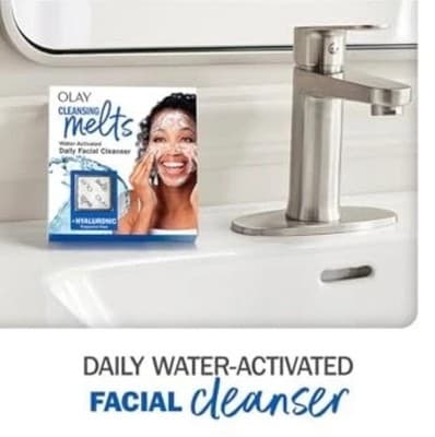 Olay Cleansing Melts Hyaluronic Daily Facial Cleanser 32 Pads Fragrance Free NIB - Thumbnail 2