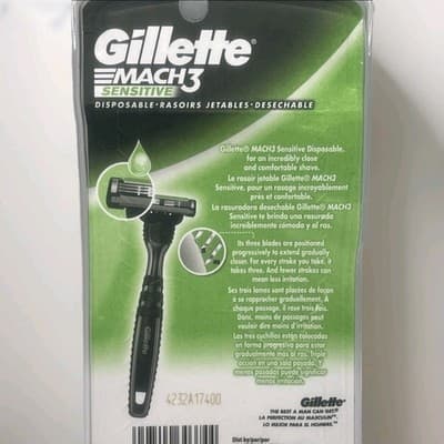 Gillette Mach3 Sensitive Disposable Razors 6 Ct Men’s Triple Blade Razors NIP!! - Thumbnail 3