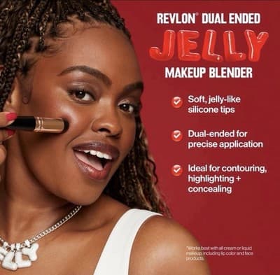 Revlon Dual-Ended Jelly Makeup Blender & Silicone Applicator ALL-IN-ONE Flawless - Thumbnail 2