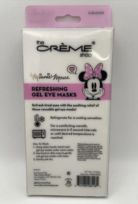 The Crème Shop Disney Minnie Mouse Gel Eye Masks Reusable Hot Cold NIB NEW Box! - Thumbnail 3