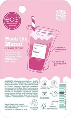 EOS 24 Hour Moisture Super Balm Strawberry Acai, Moisturizing Lip Mask, New!!! - Thumbnail 6