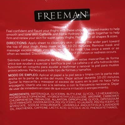 Freeman Sassy Thighs Firming Smoothing Sheet Mask Lot 3 Pair Caffeine AHA NEW!!! - Thumbnail 6