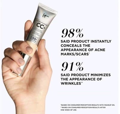 IT Cosmetics CC+ Cream Light SPF 50 Color Correcting Anti Aging Exp 09/2026 NEW! - Thumbnail 4