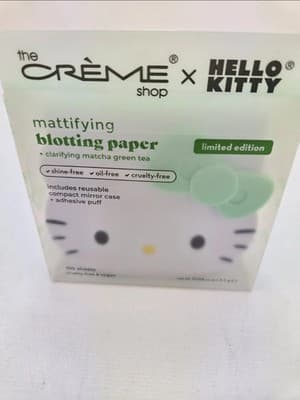 The Crème Shop Hello Kitty Matcha Mattifying Blotting Paper Oil Absorbing NEW!!! - Thumbnail 6