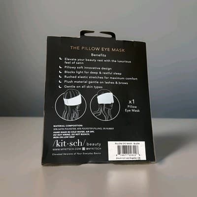 Kitsch The Pillow Eye Mask Blush Pink Satin Feel Lightweight Sleep Mask NIB New! - Thumbnail 2