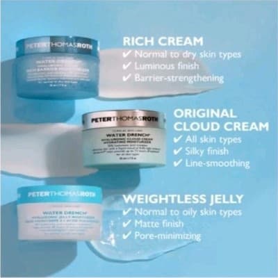 Peter Thomas Roth Water Drench Hyaluronic Cloud Cream Moisturizer .67oz NWOB New - Thumbnail 5