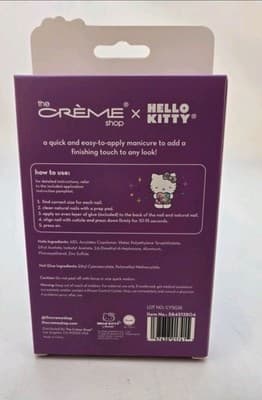The Crème Shop Hello Kitty Cat Eye Purple Almond Press On Nails 28 Ct NIB NEW!!! - Thumbnail 4