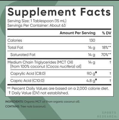 100% Organic MCT Oil - Keto & Vegan MCTs C8, C10 from Coconuts - Flavorless Oil - Thumbnail 5
