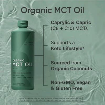 100% Organic MCT Oil - Keto & Vegan MCTs C8, C10 from Coconuts - Flavorless Oil - Thumbnail 4