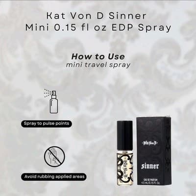 Kat Von D/KVD Sinner Perfume 4.5 Ml 0.15 FL Oz Deluxe Travel Size NIB SEALED! - Thumbnail 6