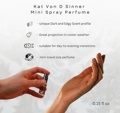 Kat Von D/KVD Sinner Perfume 4.5 Ml 0.15 FL Oz Deluxe Travel Size NIB SEALED! - Thumbnail 5