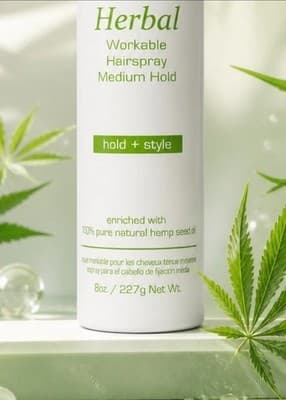 HEMPZ Herbal Workable Hairspray Medium Hold Style & Hold 8oz 227g NEW! Vegan!!! - Thumbnail 2