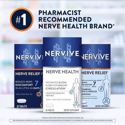 Nervive Nerve Health Dietary Supplement 30 Tablets Exp 2027+ - Thumbnail 12