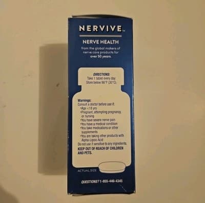 Nervive Nerve Health Dietary Supplement 30 Tablets Exp 2027+ - Thumbnail 4